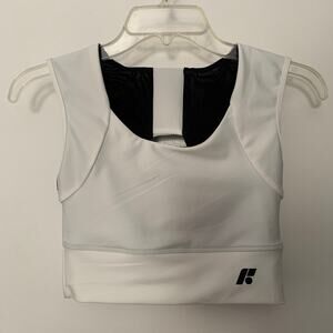 Forme Bra Posture Correcting Sports Bra Medium White with Black